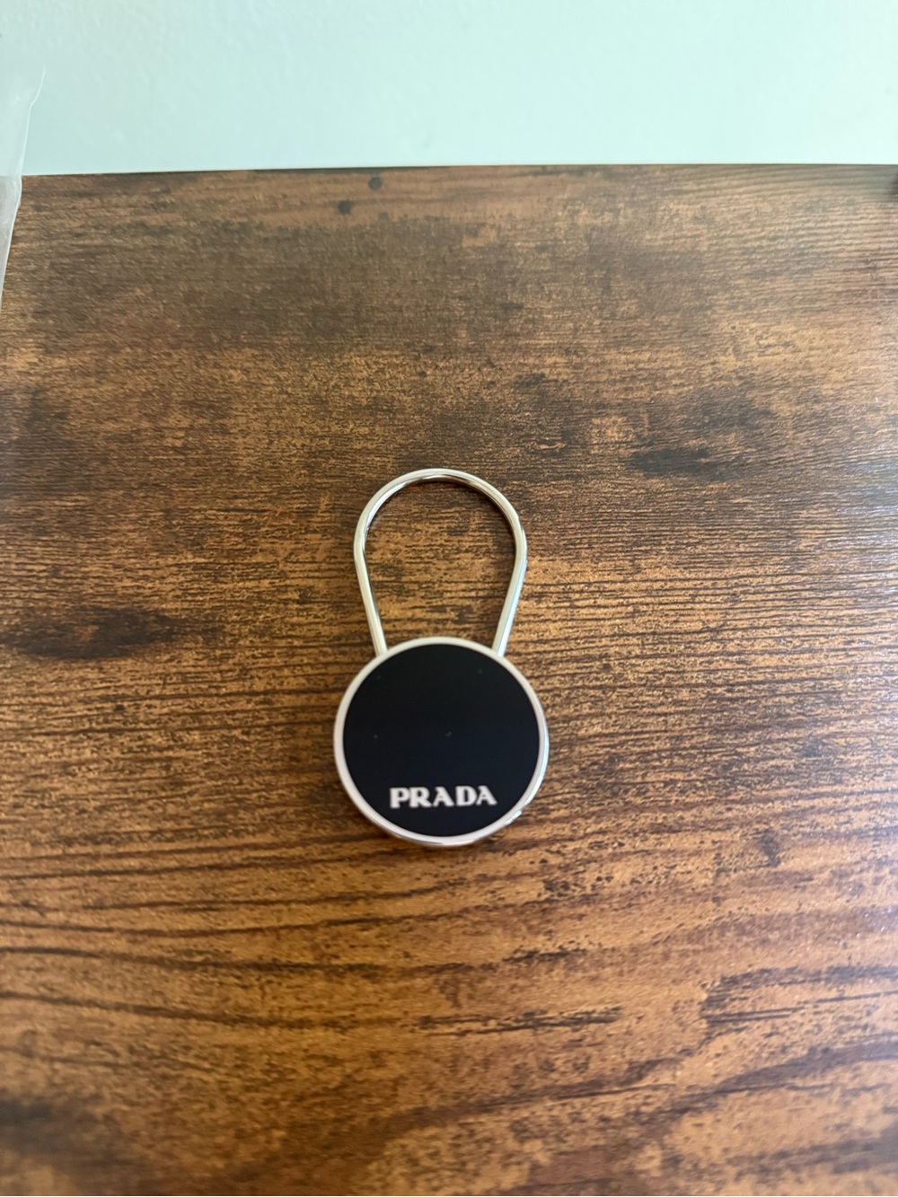 Prada Black and Silver Round Key Fob - Picture 3 of 5